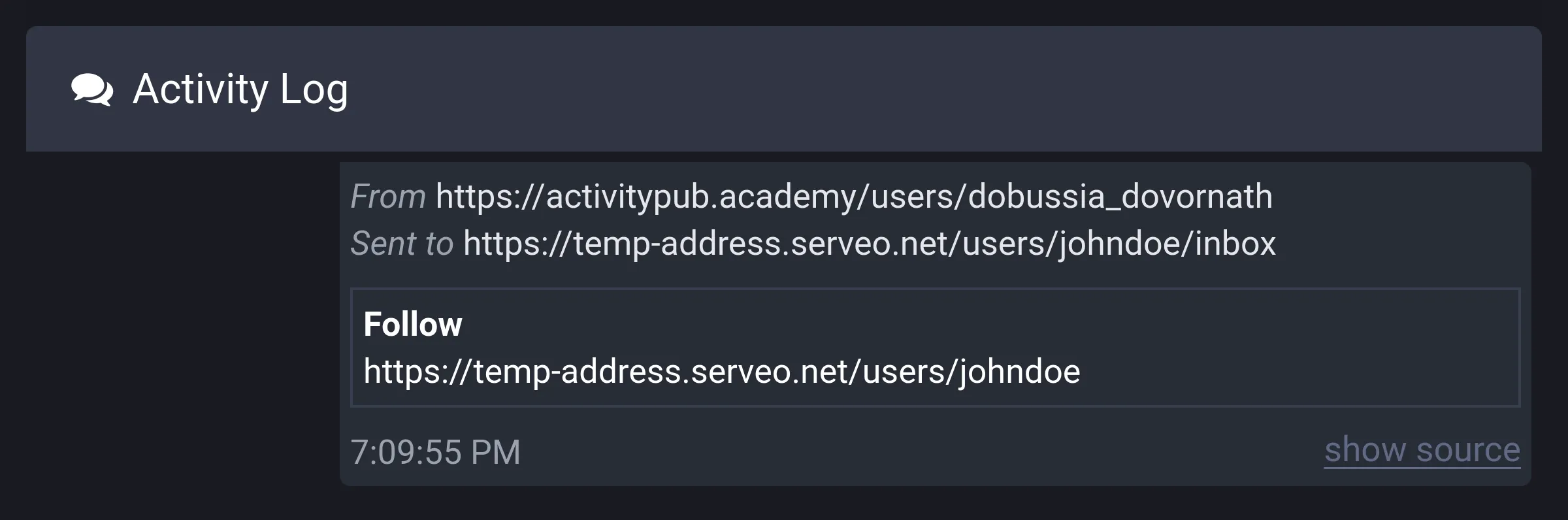 ActivityPub.Academy의 Activity Log