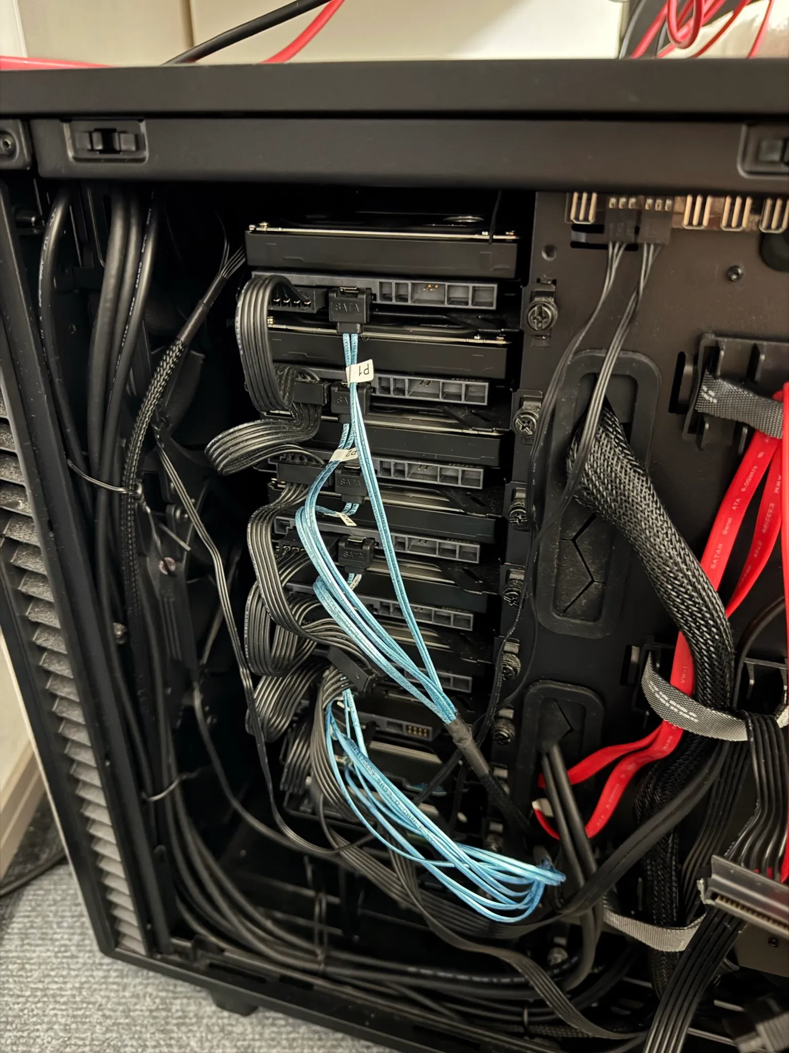 Custom NAS with hard disk drives installed (w/ cables)