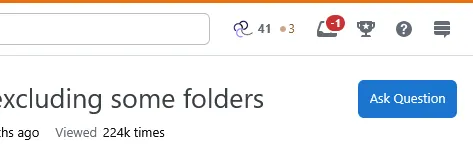 Screenshot of Stack Overflow where the inbox icon has a badge that reads '-1'
