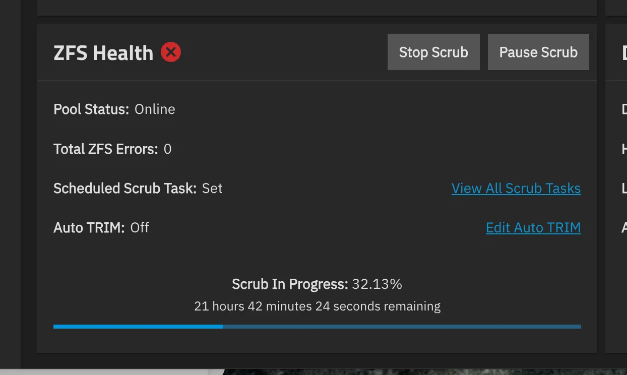 Scrub In Progress: 32.13%
21 hours 42 minutes 24 seconds remaining