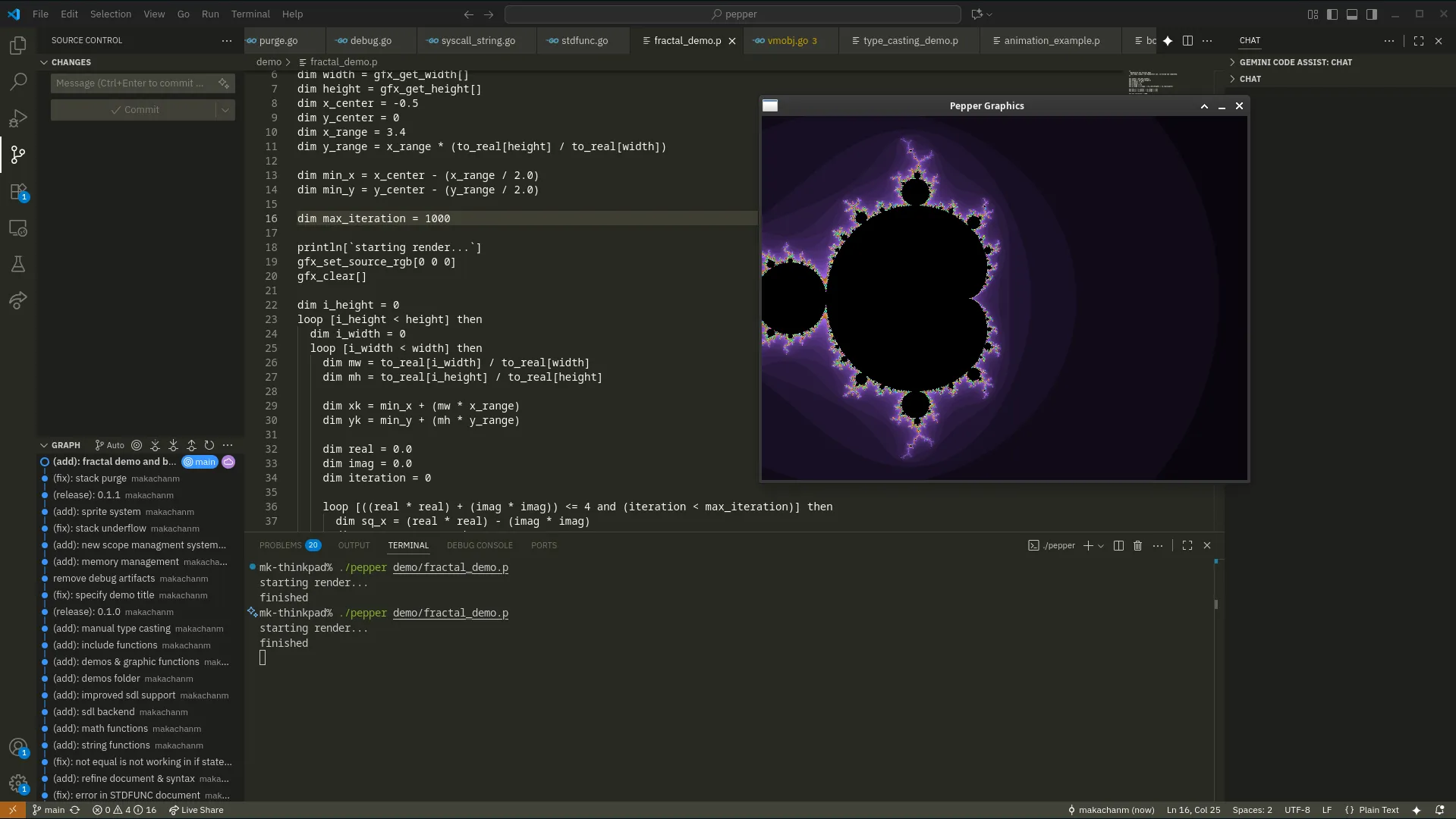fractal demo in pepper